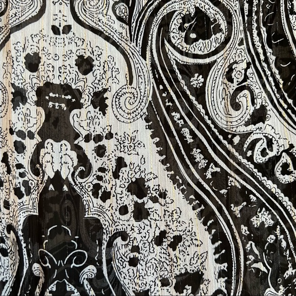 Baranda Black White Paisley print sleeveless tunic blouse size large extra large - Picture 7 of 9